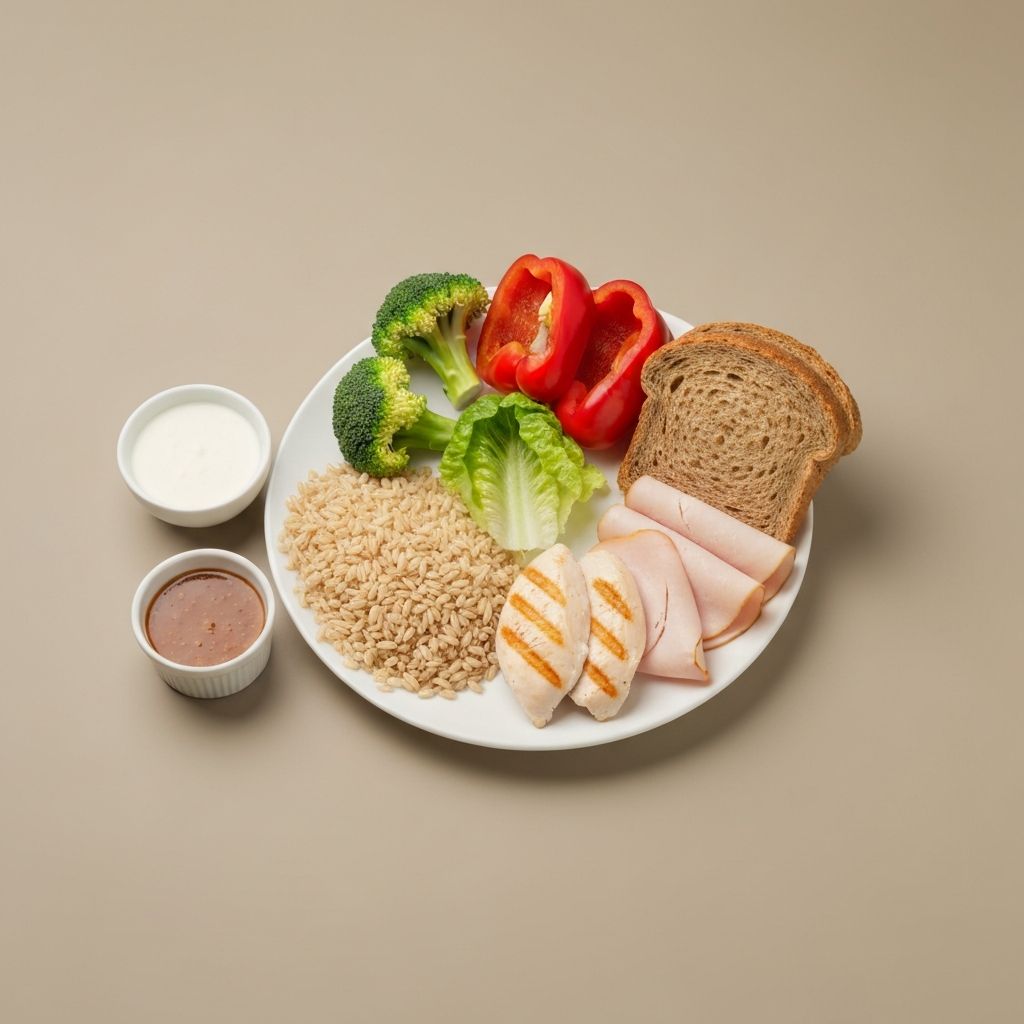 Concepto educativo del plato equilibrado