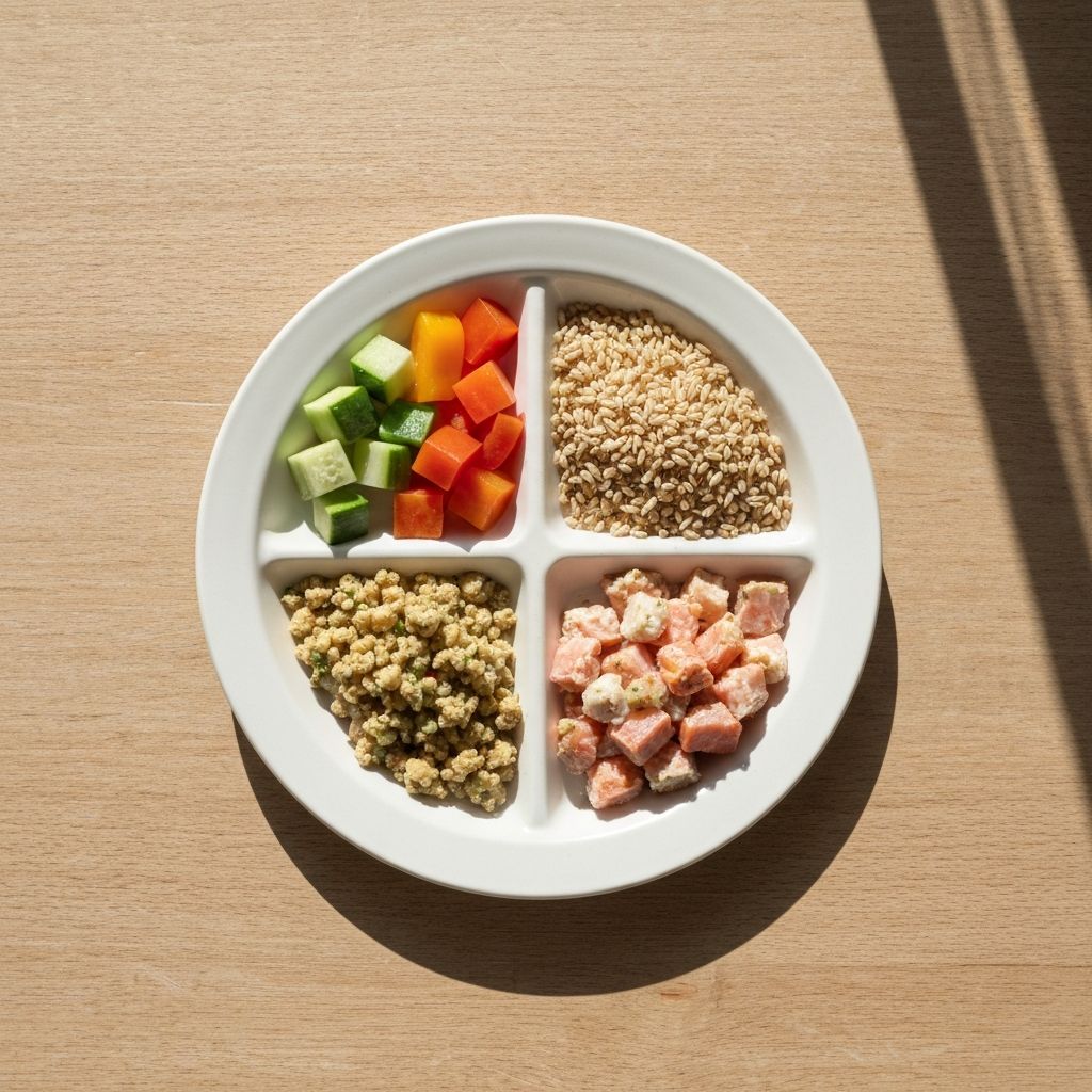 Concepto del plato con secciones