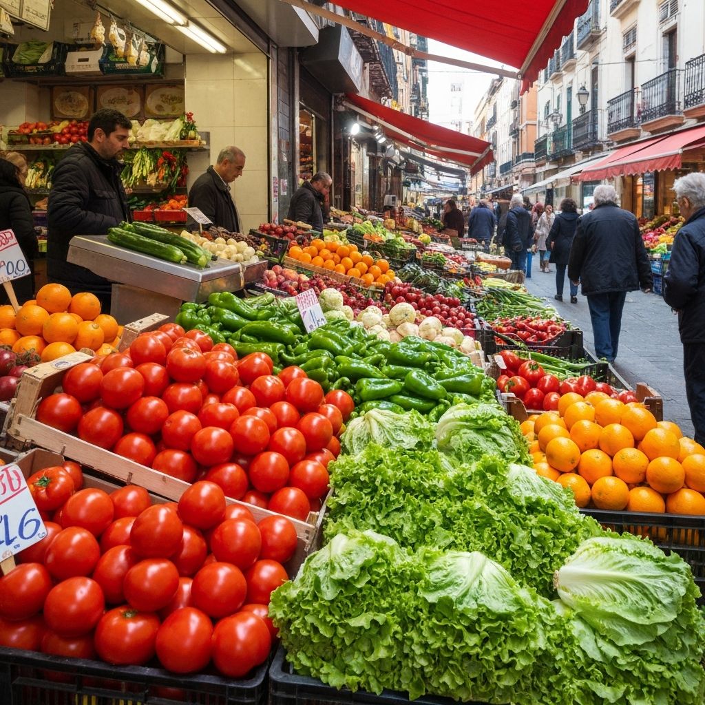 Variedad de verduras y frutas frescas